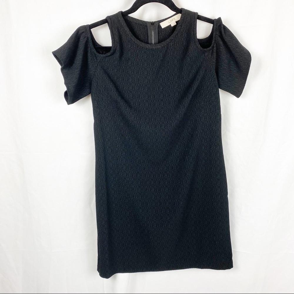 LOFT Black Cold Shoulder Dress - Picture 3 of 10